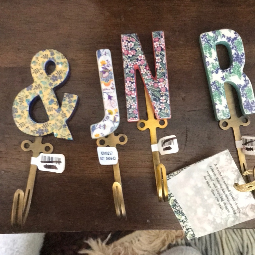 Anthropology Liberty Letter Hooks Letter J, & or T - Picture 8 of 16
